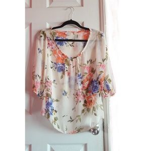 Floral chiffon top